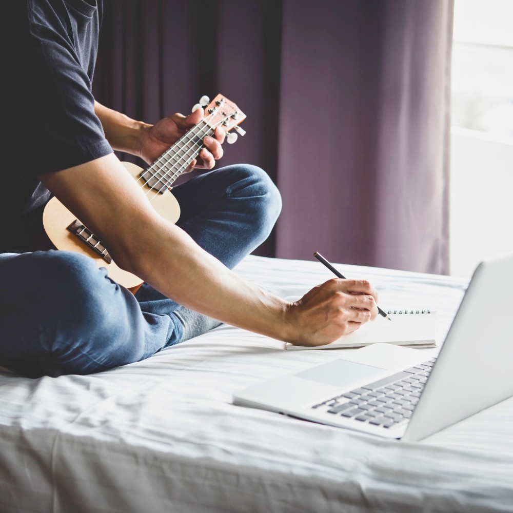 Songwriter with ukulele